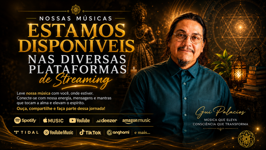 Gui PalaciosProfessor, pedagogo, teólogo, terapeuta integrativo e sacerdote de Umbanda. Desde a adolescência, cultiva uma busca pelos mistérios da vida e da espiritualidade, passando pelas artes marciais, Tai Chi Chuan, música, Educação e estudos teológicos.Sua trajetória reúne conhecimento, espiritualidade, escrita e música. Durante a pandemia, ofereceu auxílio espiritual à distância e, posteriormente, ampliou seu trabalho para as mídias digitais.Hoje, transforma vivências, reflexões e espiritualidade em textos, poesias e canções, compartilhando uma caminhada de busca, aprendizado e amadurecimento.